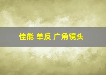 佳能 单反 广角镜头